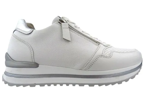 Gabor Comfort gfp Schnürschuhe Weiß Gr. 42.5 – Bequeme Sneaker mit Reißverschluss - Hochwertige Gabor Damen Sneaker aus weichem Leder in Weiß. Mit praktischem Reißverschluss und herausnehmbarer Einlage für individuellen Komfort. Ideal für Freizeit und lässige Looks!