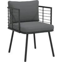 vidaXL Gartensessel mit Kissen Schwarz aus Poly Rattan - Eleganter Gartenstuhl mit bequemen Kissen, aus langlebigem und pflegeleichtem PE-Rattan, ideal für entspannte Stunden im Freien.