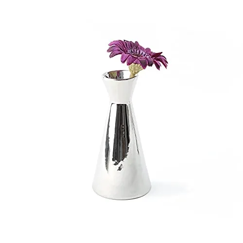 Blumenvase 14 cm ''X-Form'' silber (**)