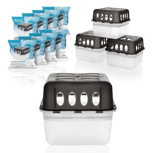 Vaily Luftentfeuchter 4er Set mit 8x 400g Nachfüllbeutel