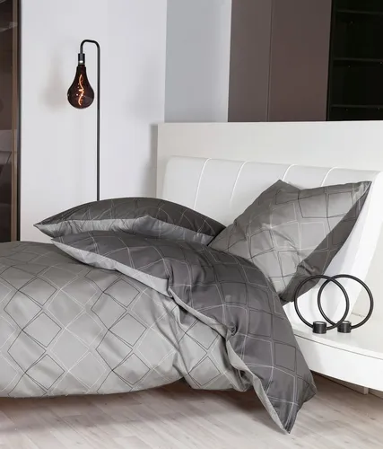 Janine Wendebettwäsche J. D. 87053, Mako-Satin, anthrazit platin