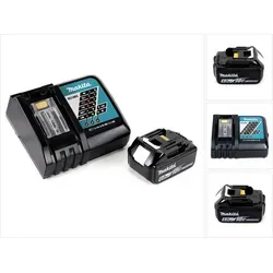 Makita Power Source Kit 18V mit 1x BL1860B Akku - Elektrowerkzeug-Akkus, leistungsstarker 6,0Ah Lithium-Ionen Akku für längere Laufzeiten und schnelles Laden mit DC18RC Ladegerät.