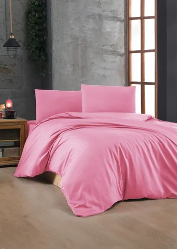 Ranforce Einzelbettbezug Set 100% Baumwolle Rosa - Hochwertiges Bettwäsche-Set aus 100% Baumwolle in Rosa, maschinenwaschbar bei 30 °C, ideal für einen angenehmen Schlafkomfort.