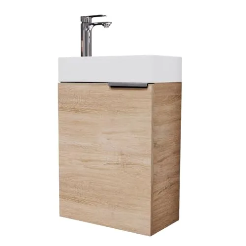 Waschbeckenunterschrank 40cm Sonoma Eiche in beige von Planetmöbel