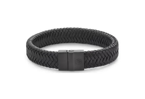 Rebel & Rose Armband Armband aus 15mm dickem, schwarzem Leder
