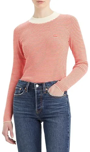 Levi's Damen Crew Rib Sweater Pullover Sweatshirt - Pullover für Damen, klassischer Schnitt mit Rundhalsausschnitt, aus weichem, geripptem Strick für optimalen Tragekomfort und lässigen Stil.