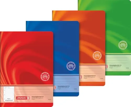 Brunnen Hausaufgabenheft Vivendi - A5, 48 Blatt, extrastarker Umschlag, ideal für strukturierte Hausaufgabenorganisation in bunten Farben