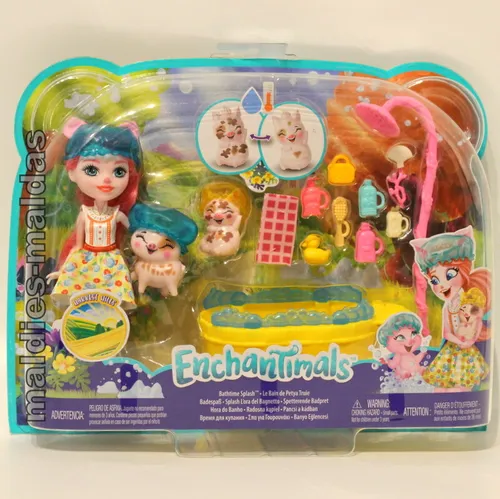 Enchantimals Petya Pig, Streusel & Nisha Badespass GJX36 NEU/OVP Doll Spielset