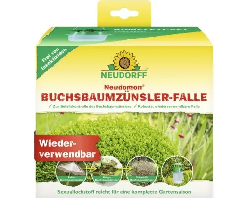 Neudorff Neudomon Buchsbaumzünslerfalle – Insektizidfreie Falle zur Befallserkennung - Fallen zur Schädlingsbekämpfung: Insektizidfreie Pheromonfalle schützt Buchsbäume vor Zünslerbefall und ist nachfüllbar für jahrelangen Einsatz.