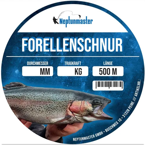 Neptunmaster Forellenschnur - 500m monofile Angelschnur, Durchmesser/Tragkraft:0.18mm / 3.4kg