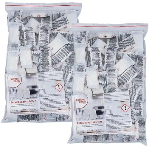 Entkalkungstabletten 16g für Kaffeevollautomaten und Kaffeemaschinen von Bosch DeLonghi Krups Jura Melitta Miele Philips Saeco Siemens WMF 100