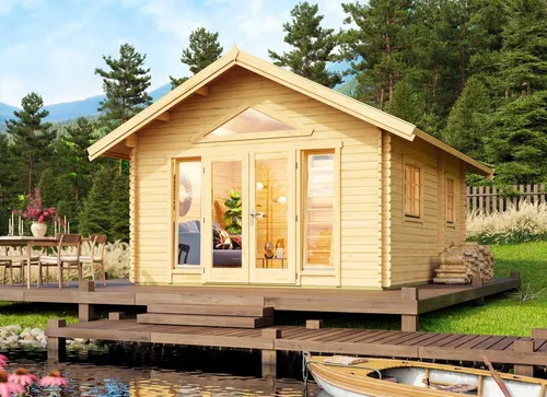Gartenhaus Blockhaus Satteldach 40 mm Caroline 2.2