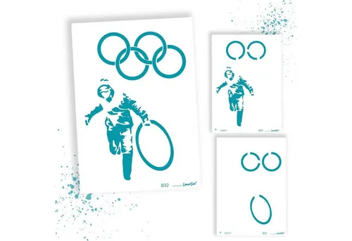 LaserCad Motivschablone BANKSY Streetart für Graffiti, Airbrush, Deko