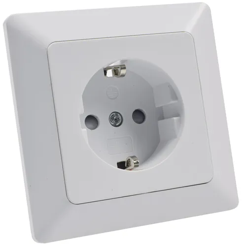 MILOS Unterputz Schutzkontakt-Steckdose weiß matt mit Rahmen Dose Klemmanschluss
