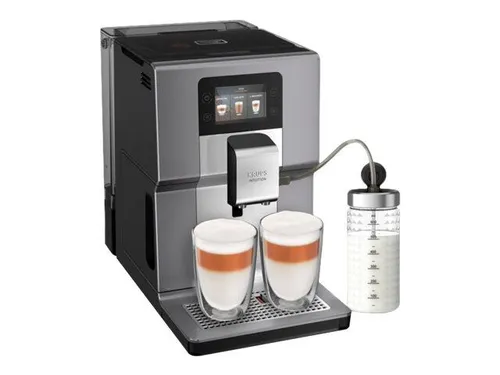 KRUPS EA 875 E Intuition Preference+ - Kaffeevollautomat Silber, perfekter Kaffeegenuss auf Knopfdruck mit individuell einstellbaren Kaffeestärken