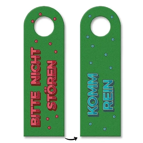 trendaffe - Bitte Nicht stören oder Komm rein Türhänger im Retro-Stil in Grün Zimmertüre WG