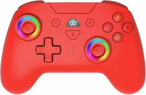 Wireless Controller für Nintendo Switch - LED Rot - Gaming-Zubehör mit programmierbaren LEDs, extra Tasten und Turbo-Funktion. Genießen Sie bis zu 10 Stunden Spielzeit mit diesem Bluetooth-Controller!