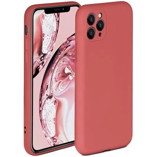 ONEFLOW Soft Case für iPhone 11 Pro Max Hülle aus Silikon mit Kameraschutz, Silikonhülle mit erhöhtem Schutz fürs Display, Backcover Schutzhülle, weiche Handyhülle, Rot