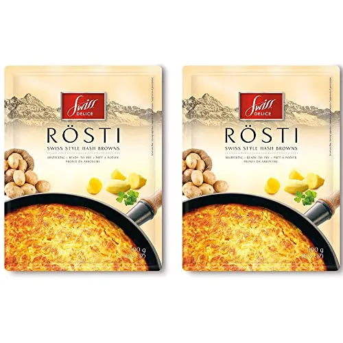 Swiss Delice Original Kartoffel Rösti 2 x 500g - Fisch & Meeresfrüchte – Köstliche Schweizer Rösti aus Kartoffeln, ideal als Beilage oder Hauptgericht, einfach zuzubereiten und perfekt zu vielen Gerichten.