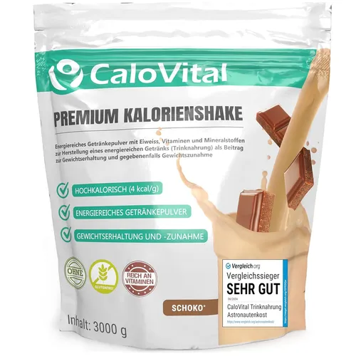 CaloVital Zunehmen Trinknahrung hochkalorisch 3 kg Pulver - Ergänzungsmittel zur Gewichtszunahme mit schokoladigem Geschmack, ideal für Sportler und alle, die an Gewicht zulegen möchten. Enthält wertvolle Vitamine und Mineralstoffe.