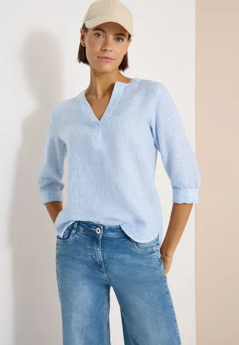 Cecil Damen 3/4-Arm Bluse mit Split Neck aus Leinen von CECIL