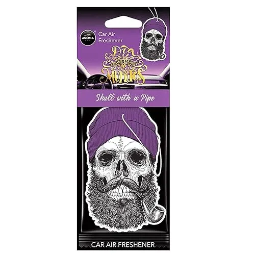 Lufterfrischer fürs Auto, zum Aufhängen, Aroma Car Skull with a Pipe