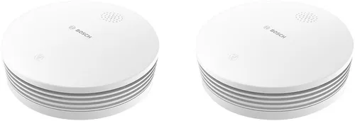 BSH 8750002142X2 - Rauchwarnmelder II, 2 Stück - Bosch Smart Home Rauchwarnmelder II, alarmiert bei Rauchentwicklung per Sirene und App, aktiviert smarte Brandschutzmaßnahmen und schützt auch bei Einbruch.