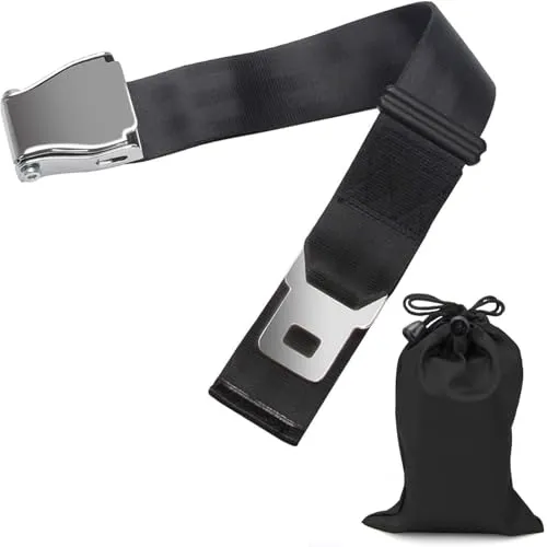 NECBAOA Gurtverlängerung Flugzeug, 25-76CM Anschnaller Verlängerung | Grösse Einstellbar Seat Belt Extender, Gurtverlängerung mit Edelstahl Gürtelschnalle Clip, für Reisen Schwangere