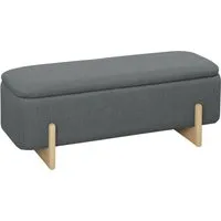 HOMCOM Sitzbank mit Stauraum, Dunkelgrau - Sitzbank & Truhe mit verstecktem Stauraum für Decken und Kissen, stabil und komfortabel mit Schaumstoffpolsterung, ideal für Wohnzimmer, Schlafzimmer oder Flur.