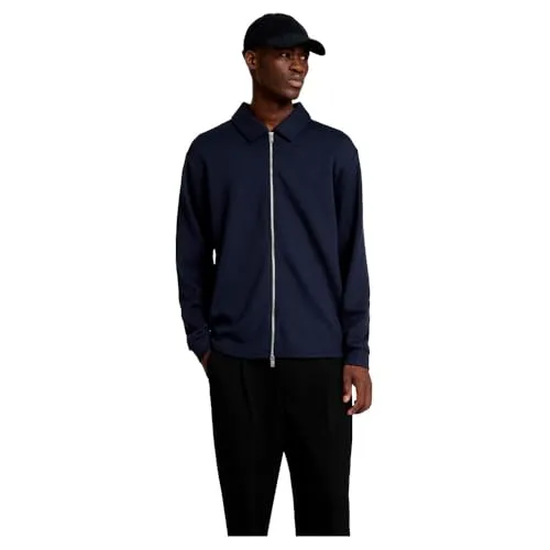 SELETED HOMME Herren SLHEMANUEL Soft Full Zip Sweatshirt-Jacke, Sky Captain, XXL