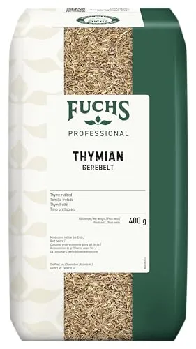 Fuchs Professional - Thymian gerebelt | Mediterrane Kräuternote für Gemüse und Tomatensaucen | Profi-Qualität für Großverbraucher und Gastronomie | 400 g im recyclebaren Beutel