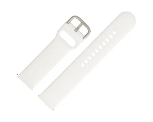 MARBURGER Uhrenarmband 20mm Silikon Fitness Smartwatch XL Extra Lang Weiss