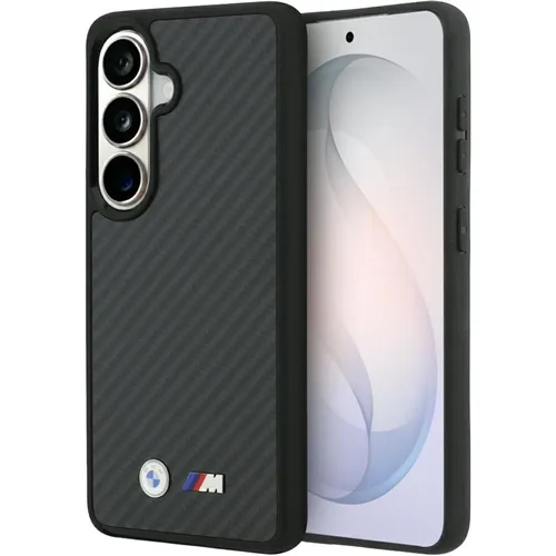 BMW Case M Kevlar Logo MagSafe für Samsung Galaxy S26 schwarz - Hochwertige Mobiltelefontasche mit Kevlar-Elementen, optimaler Schutz und modernes Design für Ihr Samsung Galaxy S26.