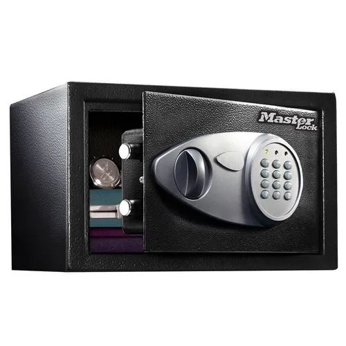 Master Lock® Tresor X055ML schwarz 35,0 x 27,0 x 22,0 cm - Wandtresor für hohe Sicherheit, mit Elektronikschloss und 2-fach-Bolzenverriegelung. Ideal für Dokumente und Wertsachen – platzsparend und robust aus Stahl.