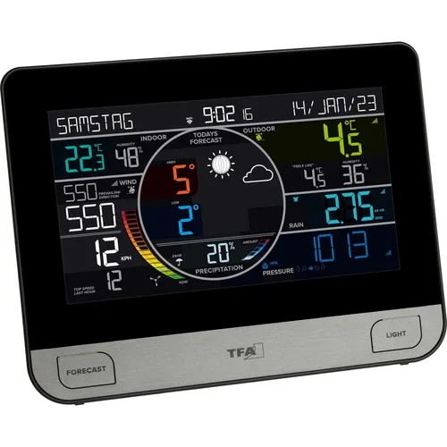 TFA Dostmann Wetterstation WLAN View PRO 6-in-1 - Funk-Wetterstation mit Außensensor, präzise Wettervorhersage und App-Anbindung für optimale Wetterdaten