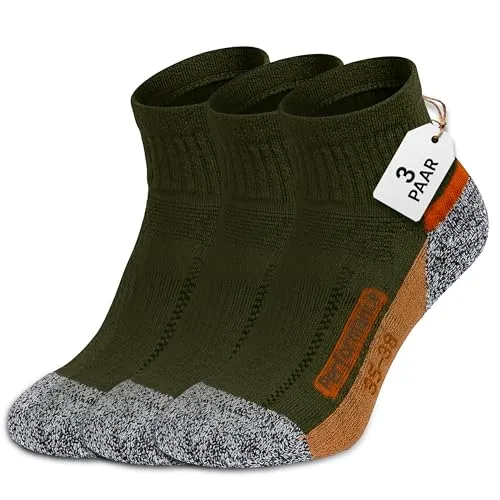 Fiera Besa Trekkingsocken Unisex knöchelhoch Baumwolle 3 Paar Khaki 43-46