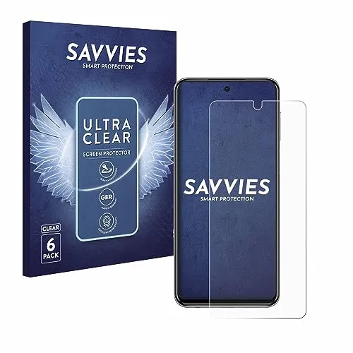 Savvies 6 Stück Schutzfolie für Xiaomi Redmi Note 9 Pro Displayschutz-Folie Ultra-Transparent