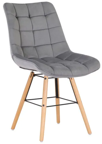 furnicato Esszimmerstuhl Leni Samt grau 82x46x60 cm