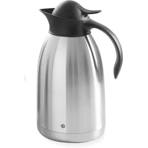Hendi Thermoskanne 446706, Edelstahl, 2 Liter mit Tipverschluss - Thermobehälter mit Drucktaste für Einhandbedienung. Hält Getränke lange warm oder kalt, BPA-frei und aus hochwertigem Edelstahl.