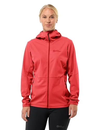 Jack Wolfskin Damen Feldberg Hoodie Jacke - Größe S, rot - Funktionsjacke für Damen mit stylischem Schnitt, ideal für Outdoor-Aktivitäten und vielseitige Freizeitgestaltung.