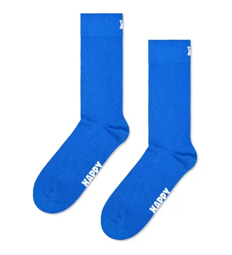Happy Socks Socken Tagessocke Crew Solid blau - 1 Paar