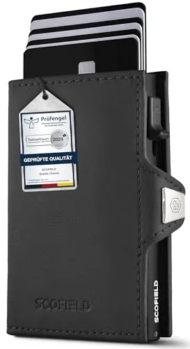 SCOFIELD Duality Slim Wallet - Herren Geldbeutel mit Münzfach, RFID Schutz und elegantes minimalistisches Design für 9-10 Karten