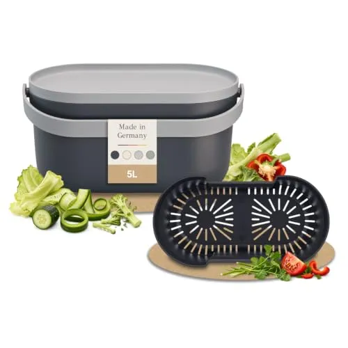 GARANTIA NOVA Biomülleimer 5 Liter graphite grey in grau von GARANTIA