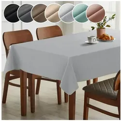 ANRO Tischdecke Hochwertig Tischwäsche mit Beschichtung (Einzelstück 1-tlg), Premium TEFLON und 2-Fache Acryl Beschichtung grau eckig | 100 cm x 160 cm