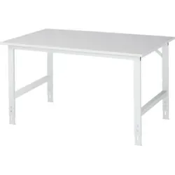 Rau Arbeitstisch Tom 1500x1000mm - Flexibel und Robust - Arbeitstisch für vielseitige Einsatzmöglichkeiten, mit lichtgrauer Melaminharzbeschichtung, spritzwasserfest und schmutzresistent. Ideal für Werkstätten und Lebensmittelbereiche.