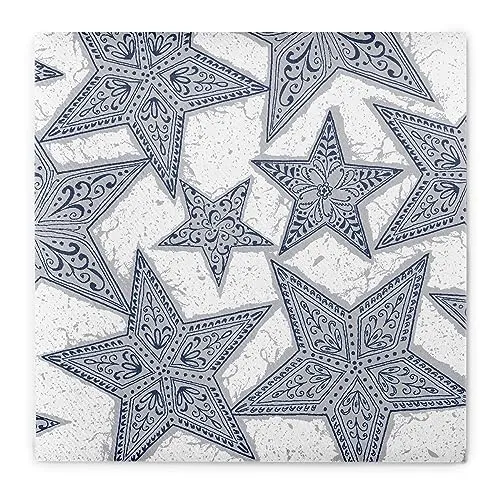 Sovie HORECA Serviette GITTE (Silber-Blau) aus Linclass® Airlaid, Weichtsserviette stoffähnlich, ideal für Winterfeiern & Weihnachten, 40x40cm, 1/4 Falz, 50 Stück