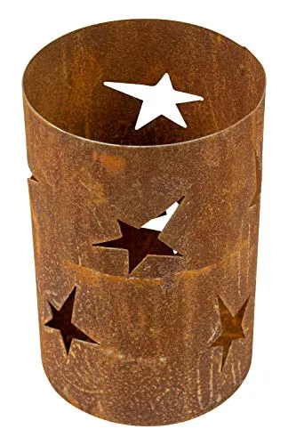 Edelrost Windlicht Sterne
