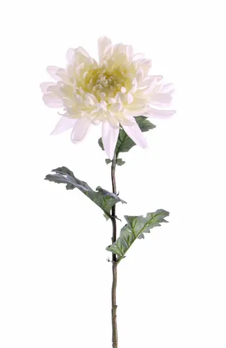artplants Künstliche Blume Kugel Chrysantheme Amandi, weiß, 75cm, Ø 15cm
