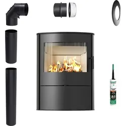 Koza KRATKI ROLLO 2 10 kW - Freistehender Kaminofen - Kaminofen für Holz mit 10 kW Leistung, flexible Platzierung ohne Montage und modernes Design für jeden Raum.