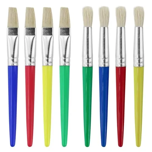 Stück Malen Pinsel für Kinder, Malpinsel für Kleinkinder, Runde Malpinsel Vorschul-Pinsel für Kinder, Studenten, Anfänger 8